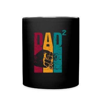 Chien Papa Papa Papa Père avec 2 chiens deux chiens - Mug uni - noir - Devant