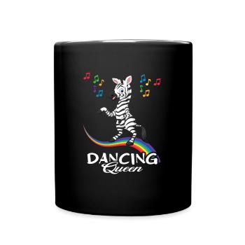 Danseur zèbre dansant dans l’arc-en-ciel - Mug uni - noir - Devant