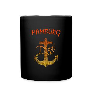 Hamburg - Tasse einfarbig - Schwarz - Vorne