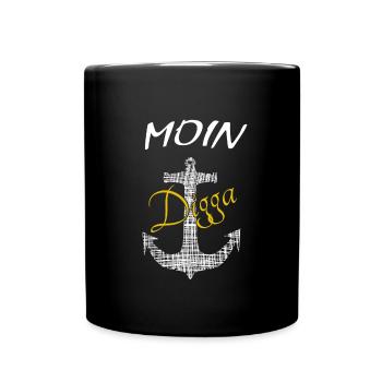 Moin - Tasse einfarbig - Schwarz - Vorne