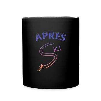 Apres Ski Geschenkidee für Skifahrer Skihase - Tasse einfarbig - Schwarz - Vorne