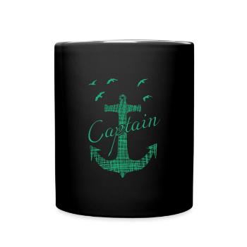 Segeln Segelboot Kapitän - Tasse einfarbig - Schwarz - Vorne
