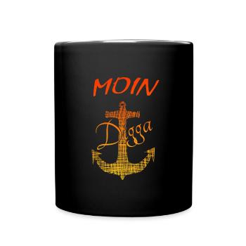 Moin moin - Tasse einfarbig - Schwarz - Vorne