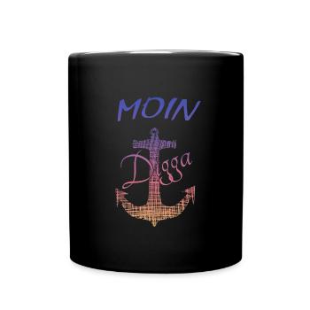 Moin Digga Hamburg - Tasse einfarbig - Schwarz - Vorne