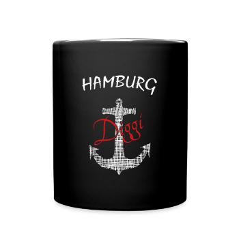 Diggi, Hamburg - Tasse einfarbig - Schwarz - Vorne