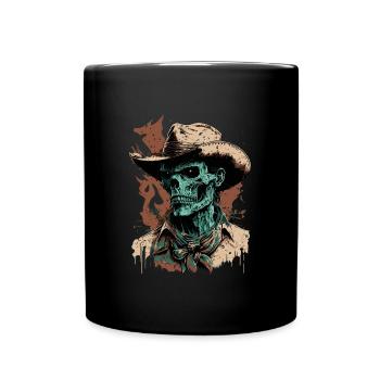 Untoter Cowboy - Tasse einfarbig - Schwarz - Vorne