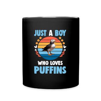Juste un garçon qui aime les macareux moines - Mug uni - noir - Devant