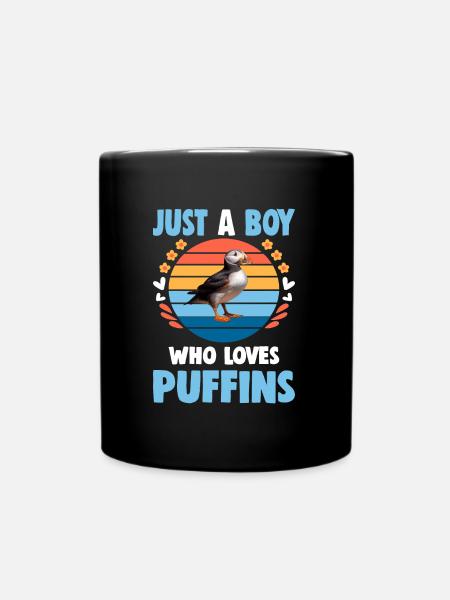 Juste un garçon qui aime les macareux moines - Mug uni - noir