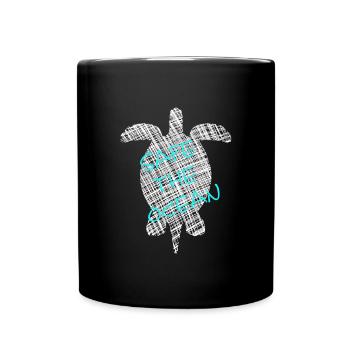 Save the Ocean, Turtle, Schildkröte - Tasse einfarbig - Schwarz - Vorne