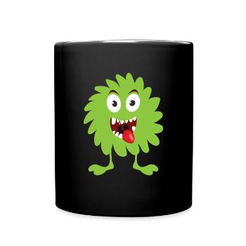 Green Fluffy Monster - Full Colour Mug - black - Front