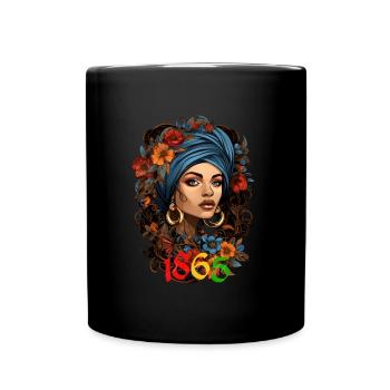 Black Woman 1865 Juneteenth - Tasse einfarbig - Schwarz - Vorne