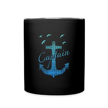 Segeln Captain Kapitän Segler - Tasse einfarbig - Schwarz - Vorne