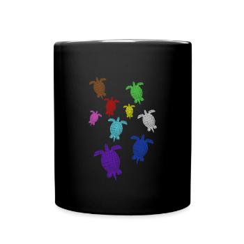 Schildkröten Turtle - Tasse einfarbig - Schwarz - Vorne