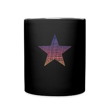 Stern Star - Tasse einfarbig - Schwarz - Vorne