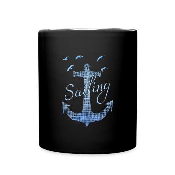 sailing segeln - Tasse einfarbig - Schwarz - Vorne