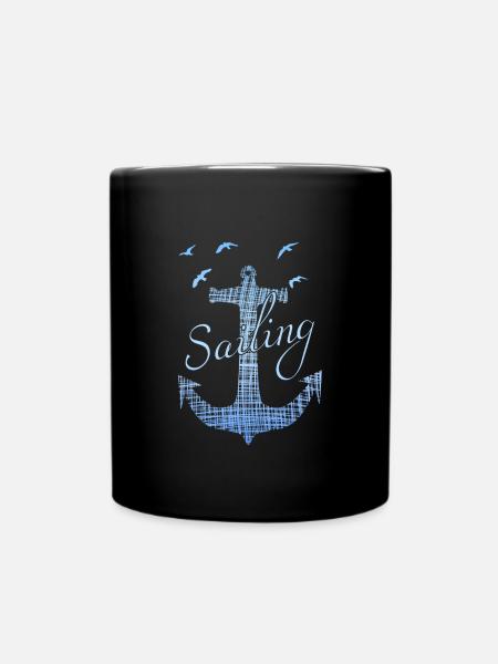 sailing segeln - Tasse einfarbig - Schwarz