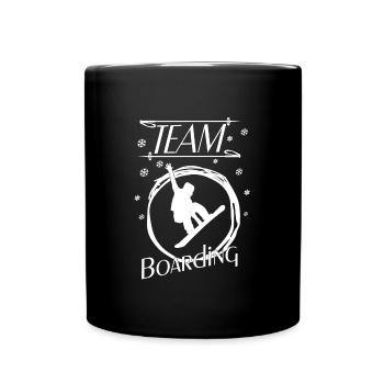 Boarding Snowboarding - Tasse einfarbig - Schwarz - Vorne