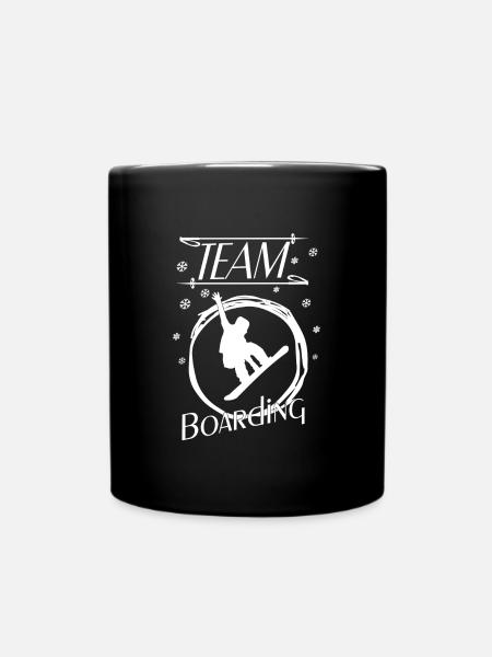 Boarding Snowboarding - Tasse einfarbig - Schwarz