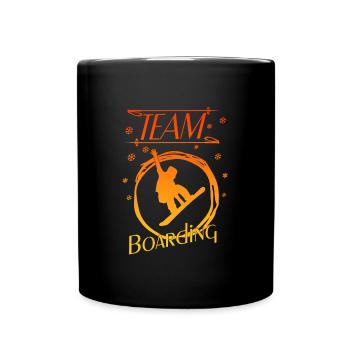 Boarding Snowboarding - Tasse einfarbig - Schwarz - Vorne