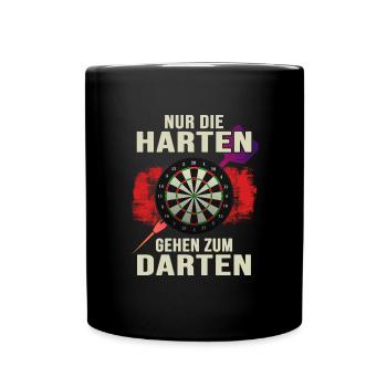Dart Dartspieler Dartpfeil darten Dartscheibe - Tasse einfarbig - Schwarz - Vorne