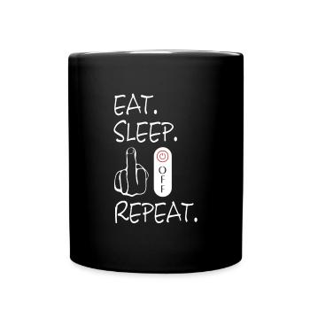 fuck off, fuck you, fucking, fuck - Tasse einfarbig - Schwarz - Vorne
