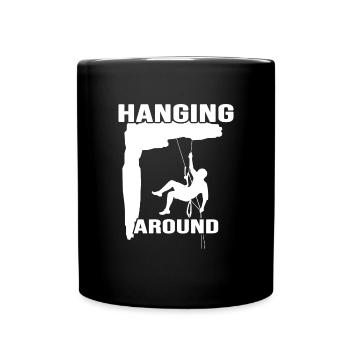 Klettern Bouldern Klettersport Kletterseil - Tasse einfarbig - Schwarz - Vorne