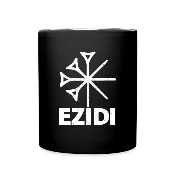 Jesiden Ezidchan Eziden Region Irak Flagge - Tasse einfarbig - Schwarz - Vorne
