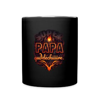 Super papa qui déchire. - Mug uni - noir - Devant