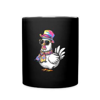 I Love My Chickens - Funny Chickens Cartoon - Full Colour Mug - black - Front