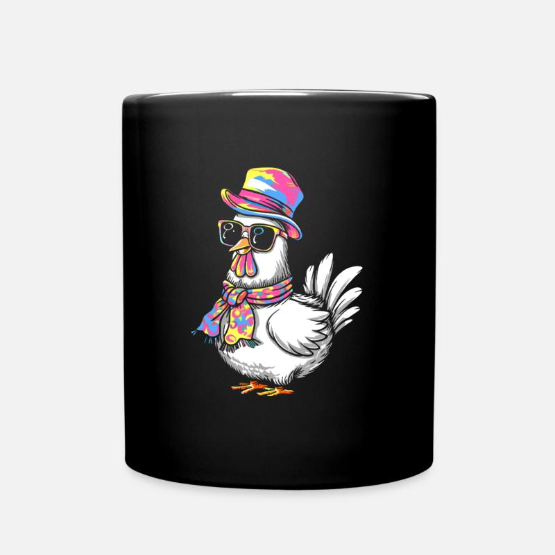 Ich liebe meine Hühner - lustige Hühner Cartoon - Tasse einfarbig - Schwarz