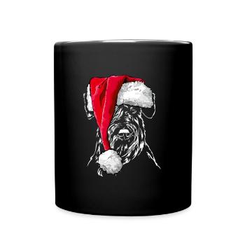 Bonnet de chien de Noël SCHNAUZER, cadeau Wilsigns - Mug uni - noir - Devant