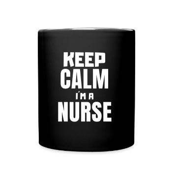 Keep calm i am a nurse - Tasse einfarbig - Schwarz - Vorne