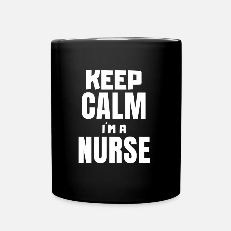 Keep calm i am a nurse - Tasse einfarbig - Schwarz