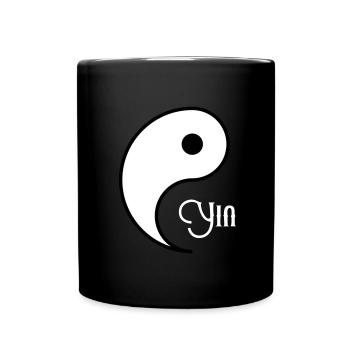 YIN YANG Partnerlook - Tasse einfarbig - Schwarz - Vorne