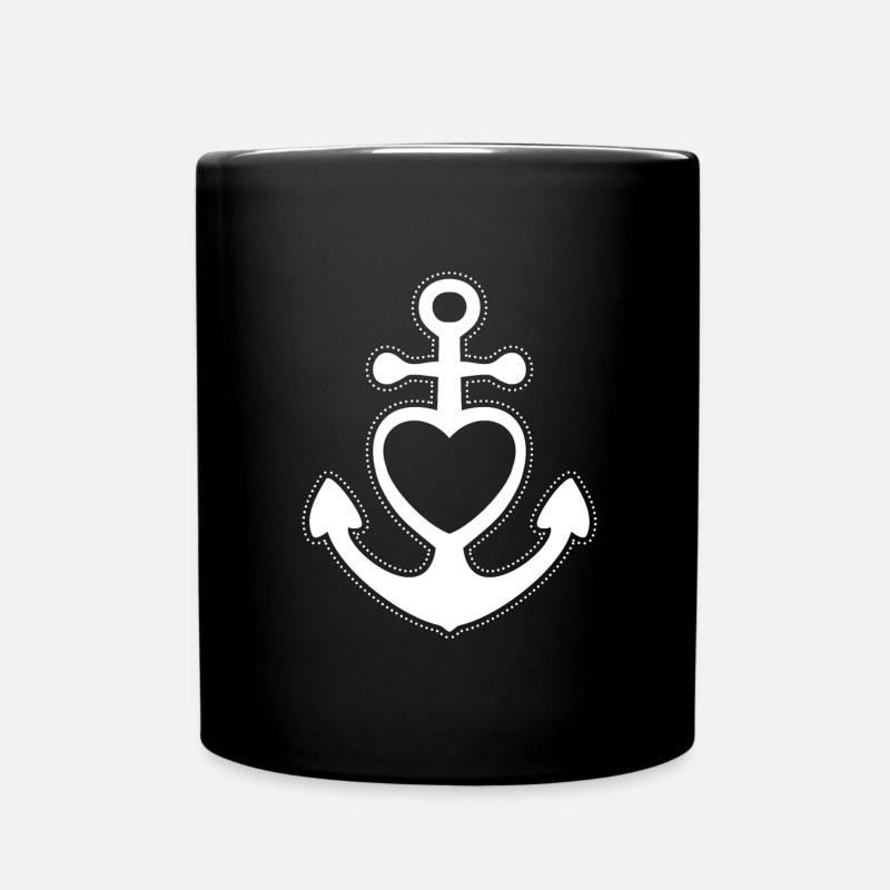 Glaube Liebe Hoffnung ANKER I weiss - Tasse einfarbig - Schwarz