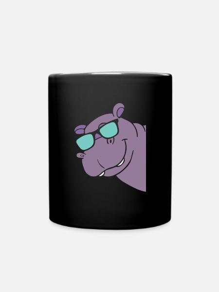 Nilpferd - Tasse einfarbig - Schwarz