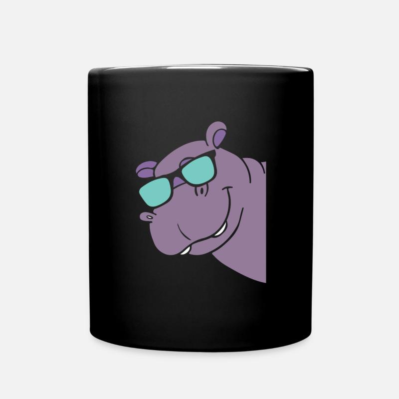 Nilpferd - Tasse einfarbig - Schwarz