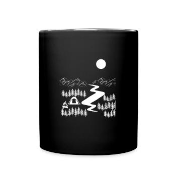 Camper Forest Nature Camping Outdoor Camping - Full Colour Mug - black - Front