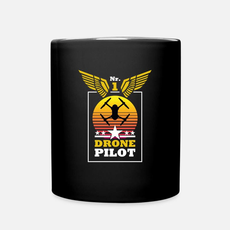Drone Pilot T-Shirt - Full Colour Mug - black