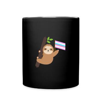 Pride Month Bigender Faultier Tropisches Tier LGBT - Tasse einfarbig - Schwarz - Vorne