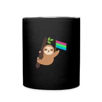 Gay Pride Polysexual Faultier Tropisches Tier LGBT - Tasse einfarbig - Schwarz - Vorne