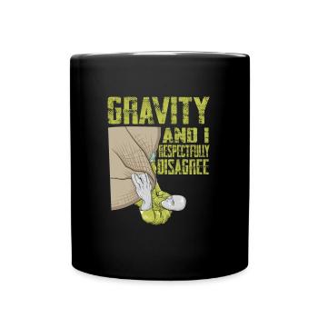 Funny Climber Rock Climbing Gravity - Tasse einfarbig - Schwarz - Vorne