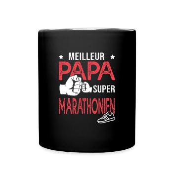marathon Super papa meilleur marathonien running - Mug uni - noir - Devant