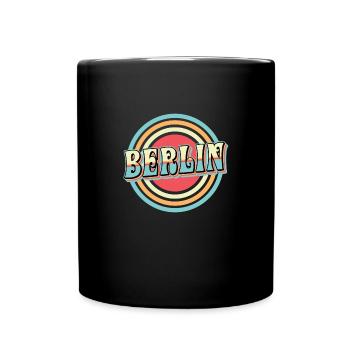 Berlin Retro - Tasse einfarbig - Schwarz - Vorne