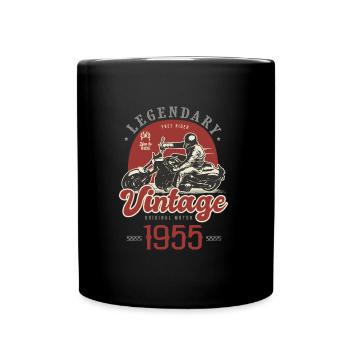 1955 Anniversary Vintage Motorcycle Biker Born in 1955 - Full Colour Mug - black - Front