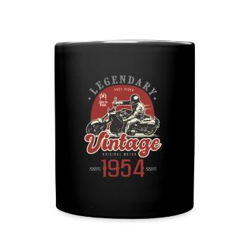 1954 Jubiläum Vintage Biker-Motorrad Jahrgang 1954 - Tasse einfarbig - Schwarz - Vorne