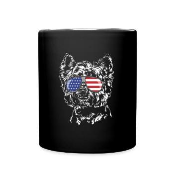 West Highland White Terrier America Flag Goggles - Full Colour Mug - black - Front