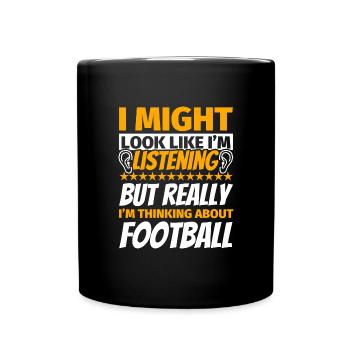 Fußball lustiges Geschenk - Tasse einfarbig - Schwarz - Vorne