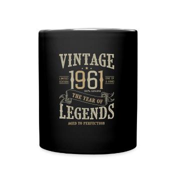 1961 Vintage Birthday Vintage 1961 - Full Colour Mug - black - Front