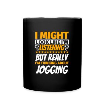 Joggen lustiges Geschenk - Tasse einfarbig - Schwarz - Vorne